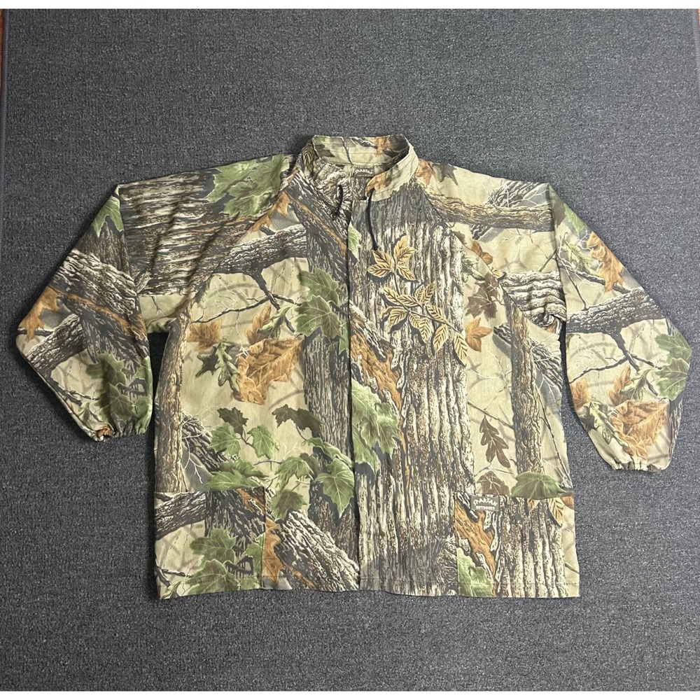 Vintage Spartan Realtree Camo Hunting‎ Shirt Mens 2XL/3XL Full Zip Light USA